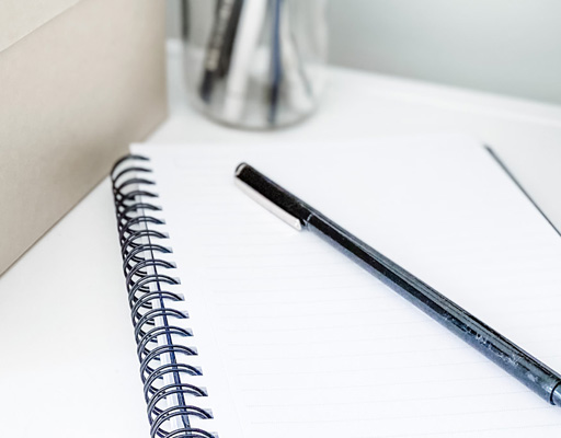 Notebook and pen